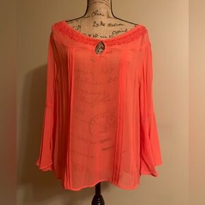 WALTER BAKER “Clarissa” Viscose round neckline tangerine color in size small NWT